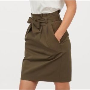 H&M Army Green Belted Skirt